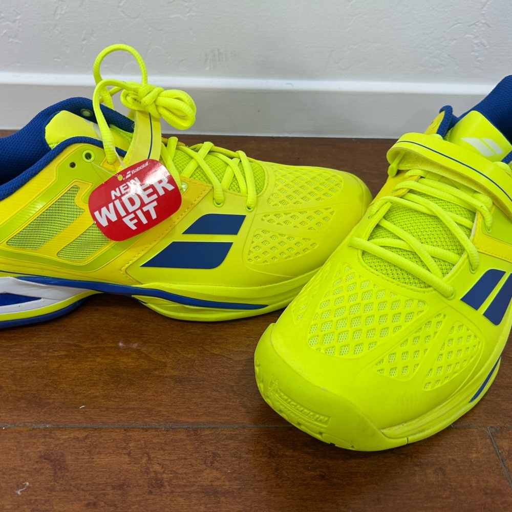 Yellow and Blue Sneakers with Breathable Mesh and Lace-Up Design
